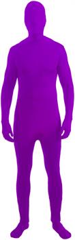 Disappearing Man Stretch Costume Jumpsuit Teen: Neon Purple