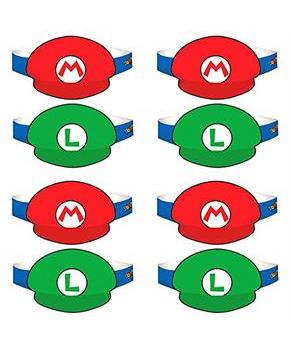 Super Mario Bros. Paper Party Hats, 8 Pack