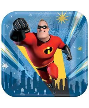 Disney/Pixar Incredibles 2 7" Square Paper Party Plates, 8-Pack