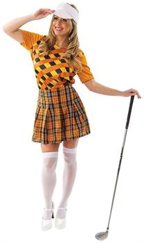 Female Golfer Costume - Orange & Black