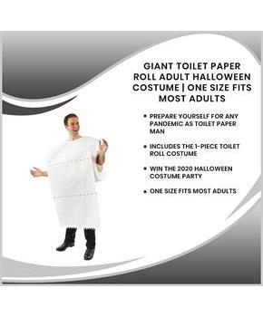 Giant Toilet Paper Roll Adult Halloween Costume | One Size Fits Most Adults