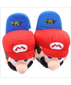 Super Mario Bros. Mario Youth Size Plush Slippers