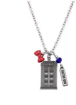 Doctor Who Stainless Steel Multi-Charm TARDIS Necklace