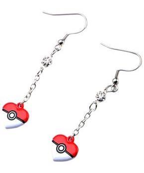 Pokemon Heart Shaped Pokeball Dangle Earrings