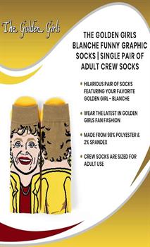 The Golden Girls Blanche Funny Graphic Socks | Single Pair Of Adult Crew Socks