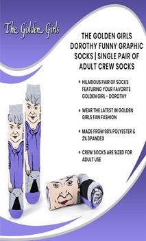 The Golden Girls Dorothy Funny Graphic Socks | Single Pair Of Adult Crew Socks