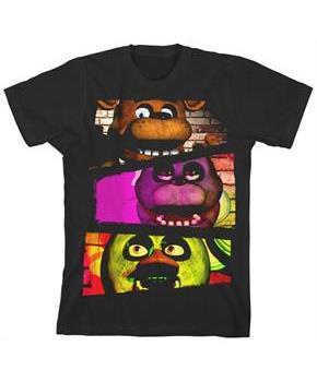 Five Nights at Freddy's "Characters" Boy's Black T-Shirt