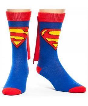 Superman Costume Crew Socks With Cape