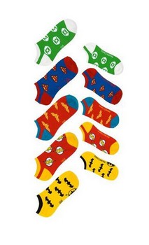DC Comics Superhero Logo Ankle Socks 5 Pair Pack