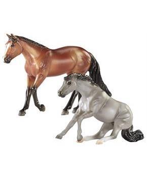 Breyer Mystery Foal Surprise Model Horses (Bay Quarter Horse and Grullo Quarter Horse)