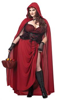 Dark Red Riding Hood Adult Costume Plus Size