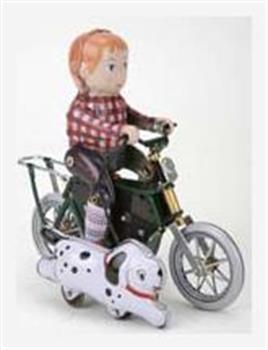 Vintage Style 5" Tin Boy On Bicycle