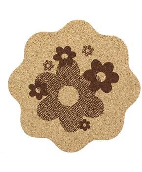 Single Retro Cork Drink Coaster - Daisies