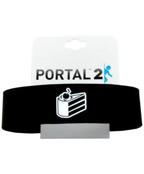 Portal Cake Is A Lie Black Silicone Bracelet