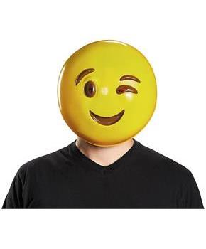 Emoji Smiley Wink Face Emoticon Costume Mask Adult One Size