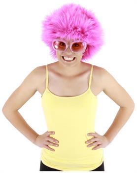 Fuchsia Fuzzy Costume Wig Adult