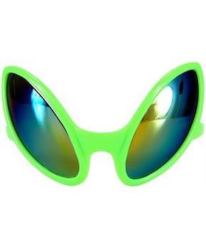 Close Encounter Alien Costume Mirrored Glasses Green Adult