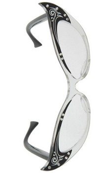 Vintage Cat Eyes Adult Costume Glasses Clear/Black