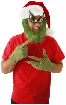 Dr. Seuss The Grinch Costume Santa Hat With Beard