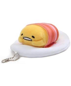 Gudetama 4.5" Plush Key Chain: Lazy Egg with Bacon