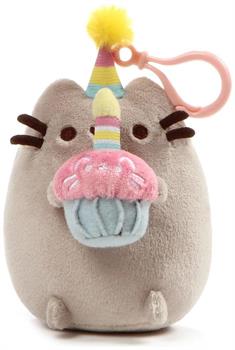 Pusheen Snackable Birthday Cupcake 5" Plush Backpack Clip