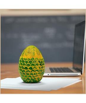 Dragon Egg Paperweight Replica | Solid Resin 4.5-Inch | Fleece Pouch | Green