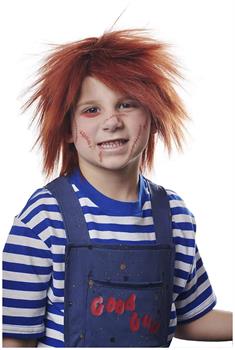 Evil Doll Child Costume Wig | Red
