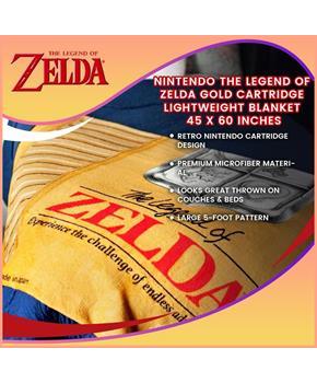 Nintendo The Legend of Zelda Gold Cartridge Lightweight Blanket | 45 x 60 Inches
