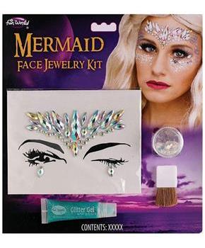 Mermaid Face Jewelry Stones Costume Kit