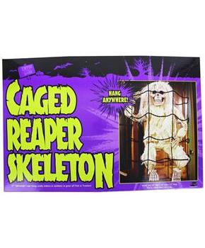 Caged 27 Inch Reaper Skeleton Halloween Prop Decoration