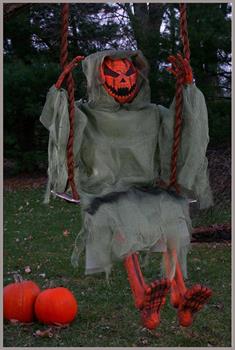 36" Pumpkin Man on Swing Hanging Halloween DÃ©cor