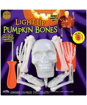 Halloween Light Up Skellington Bones Pumpkin Carving & Decorating Kit