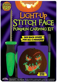 E.L.Stitch Face Pumpkin Carving Kit | Green