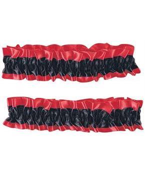 Red And Black Silken Garter Or Armband Adult Costume Set