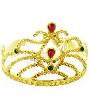 Golden Costume Tiara With Colored Stones Child