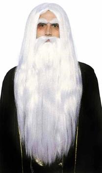 Merlin Magician White Wig Adult Costume Accessory