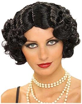Flapper Curly Black Adult Costume Wig