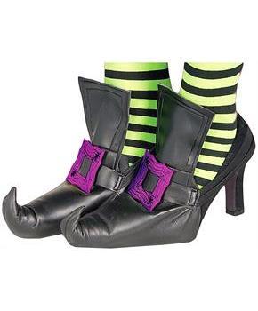 Witch Shoe Covers Accessory With Purple Buckles