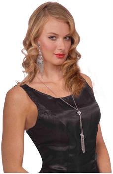 Vintage Hollywood Costume Necklace With Disco Ball and Tassels Necklace