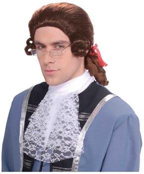 Men's Brown Colonial Adult Costume Wig