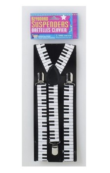 80's Style Keyboard Costume Suspenders Adult