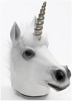 Latex Animal Costume Mask Adult: Unicorn
