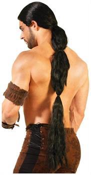 Medieval Fantasy Men's Warrior Black Costume Wig
