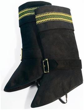 Santa Claus Deluxe Black Boot Top Covers One Size