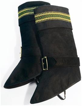 Santa Claus Deluxe Black Boot Top Covers One Size - PartyBell.com