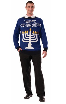 Hanukkah Adult Ugly Costume Sweater Menora