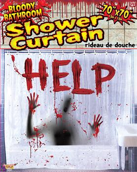 Bloody Bathroom Shower Curtain Halloween DÃcor