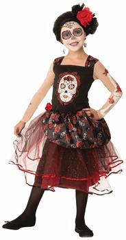 Day Of The Dead Rosa Senorita Costume Child