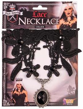Dark Royalty Black Lace Adult Costume Necklace