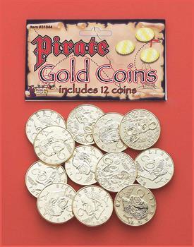Pirate Booty 12-Piece Gold Coin Costume Accessory